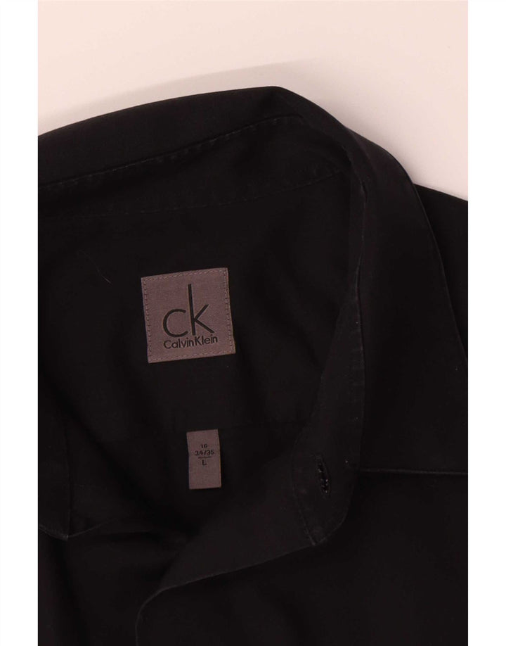 Calvin Klein Jeans Herrenhemd Größe 16 Large Schwarz