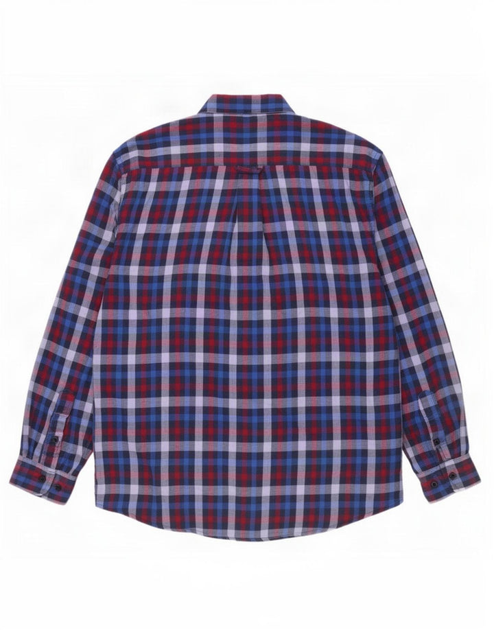 James Pringle Herren-Flanellhemd, groß, marineblau, kariert, Polyester