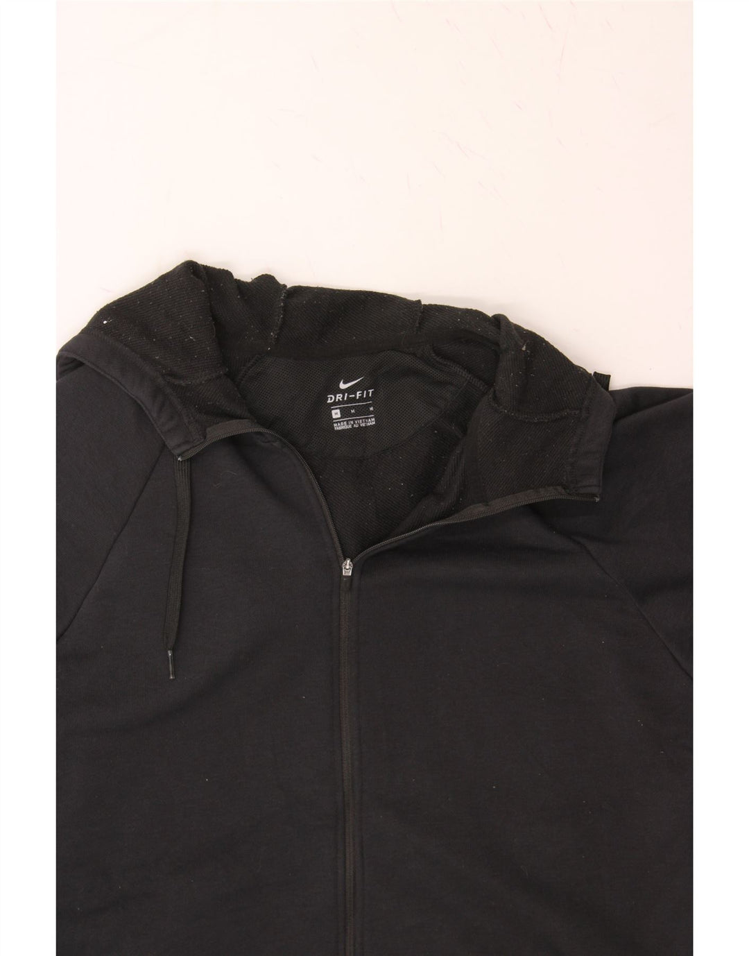 NIKE Womens Dri Fit Zip Hoodie Sweater UK 14 Medium Black Polyester Vintage Nike and Second-Hand Nike from Messina Hembry 