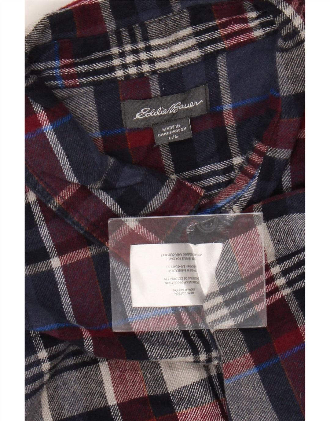 EDDIE BAUER Herren-Flanellhemd, groß, marineblau, kariert, Baumwolle