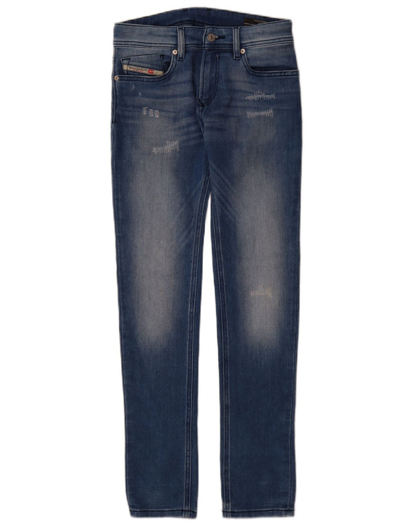 Diesel Boys Sleenker Distressed Skinny Jeans 13-14 Years W28 L31 Blue