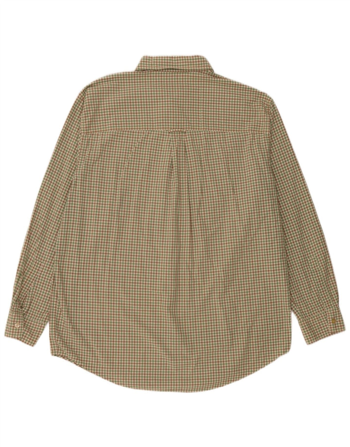 Chaps Herrenhemd, groß, grün, Gingham-Baumwolle