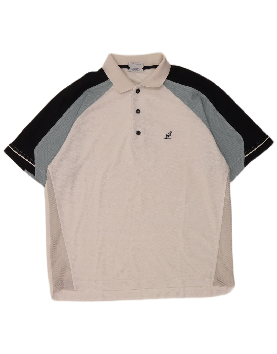 AUSTRALIAN L'ALPINA Herren-Poloshirt, groß, weißes Farbblock-Polyester