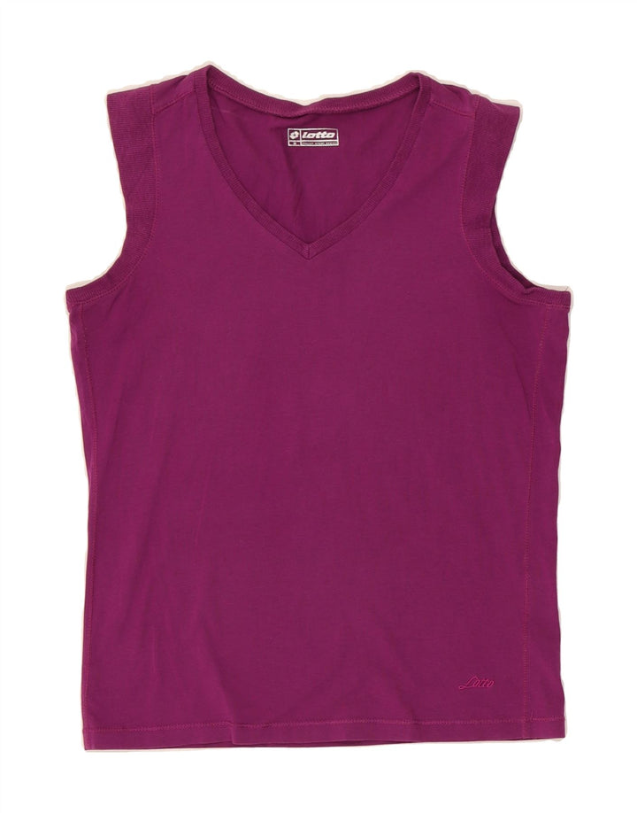 LOTTO Womens Vest Top UK 12 Medium Purple Vintage Lotto and Second-Hand Lotto from Messina Hembry 