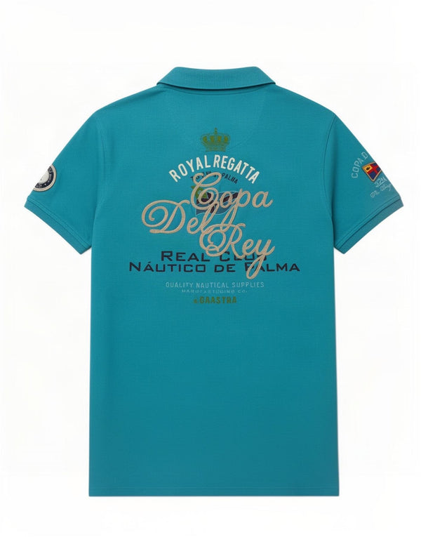 Gaastra Damen Grafik-Poloshirt UK 18 XL Blaue Baumwolle
