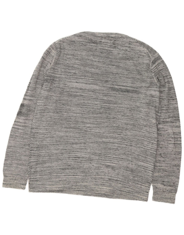Tommy Hilfiger Herren-Pullover mit Rundhalsausschnitt, XL, grau gefleckte Baumwolle