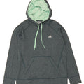 ADIDAS Womens Climawarm Hoodie Jumper UK 14 Medium Green Polyester Vintage Adidas and Second-Hand Adidas from Messina Hembry 