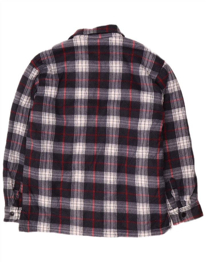 Vintage Herren Utility Jacke UK 44 2XL Marineblau karierte Baumwolle