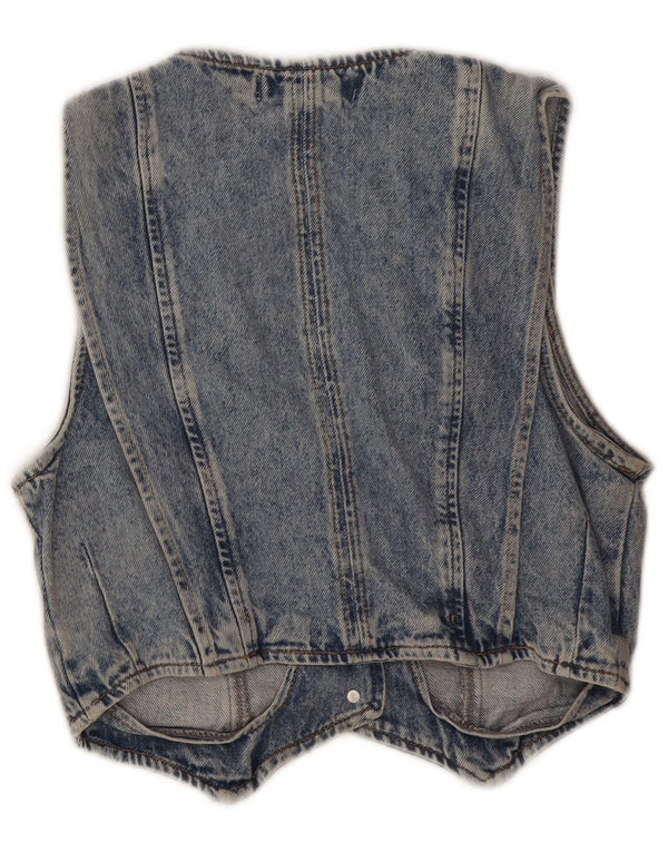 Zara Damen Jeansweste UK 10 Small Blaue Baumwolle
