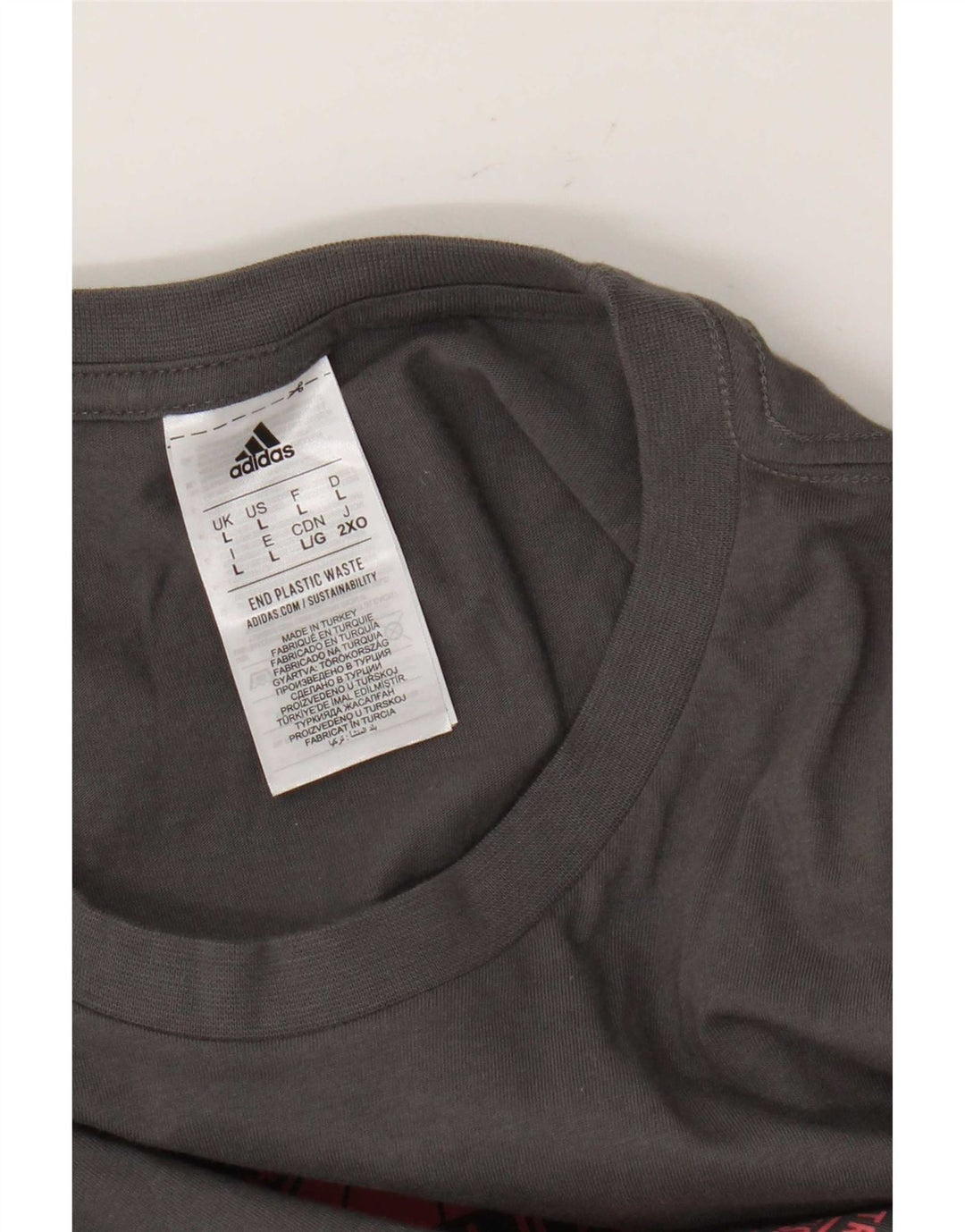 Adidas Herren Grafik T-Shirt Top Large Grau Baumwolle