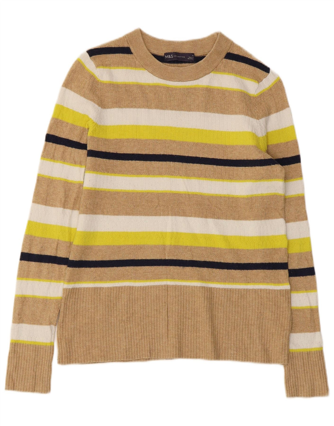 Marks & Spencer Damen-Pullover mit Rundhalsausschnitt, Gr. 12, mittelmehrfarbig
