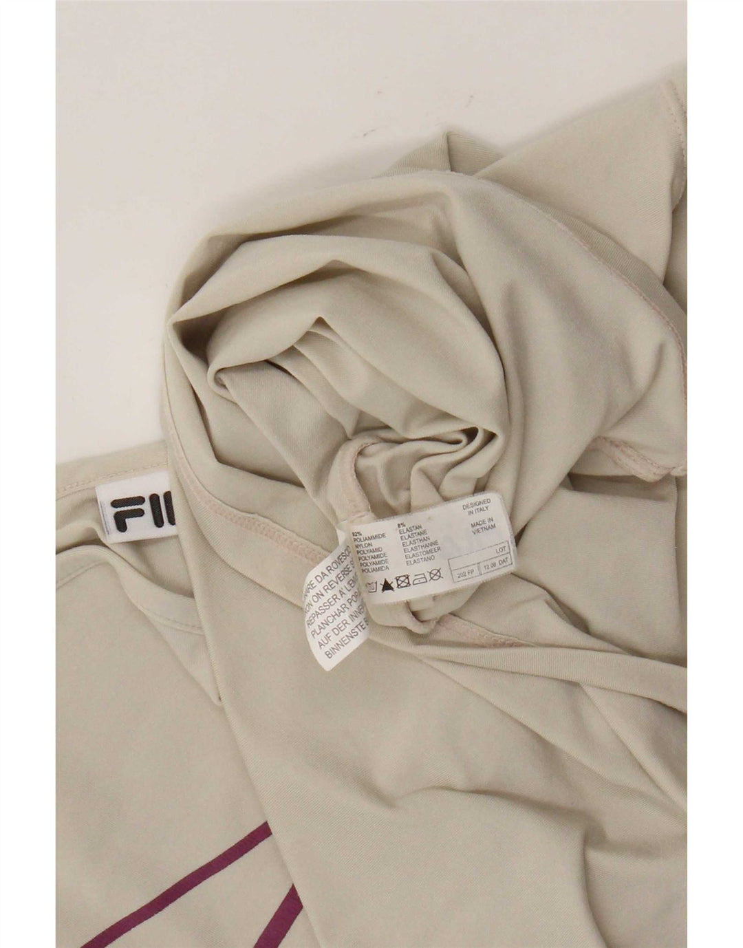 Fila Damen Crop Cami Top UK 14 Large Beige Polyamid