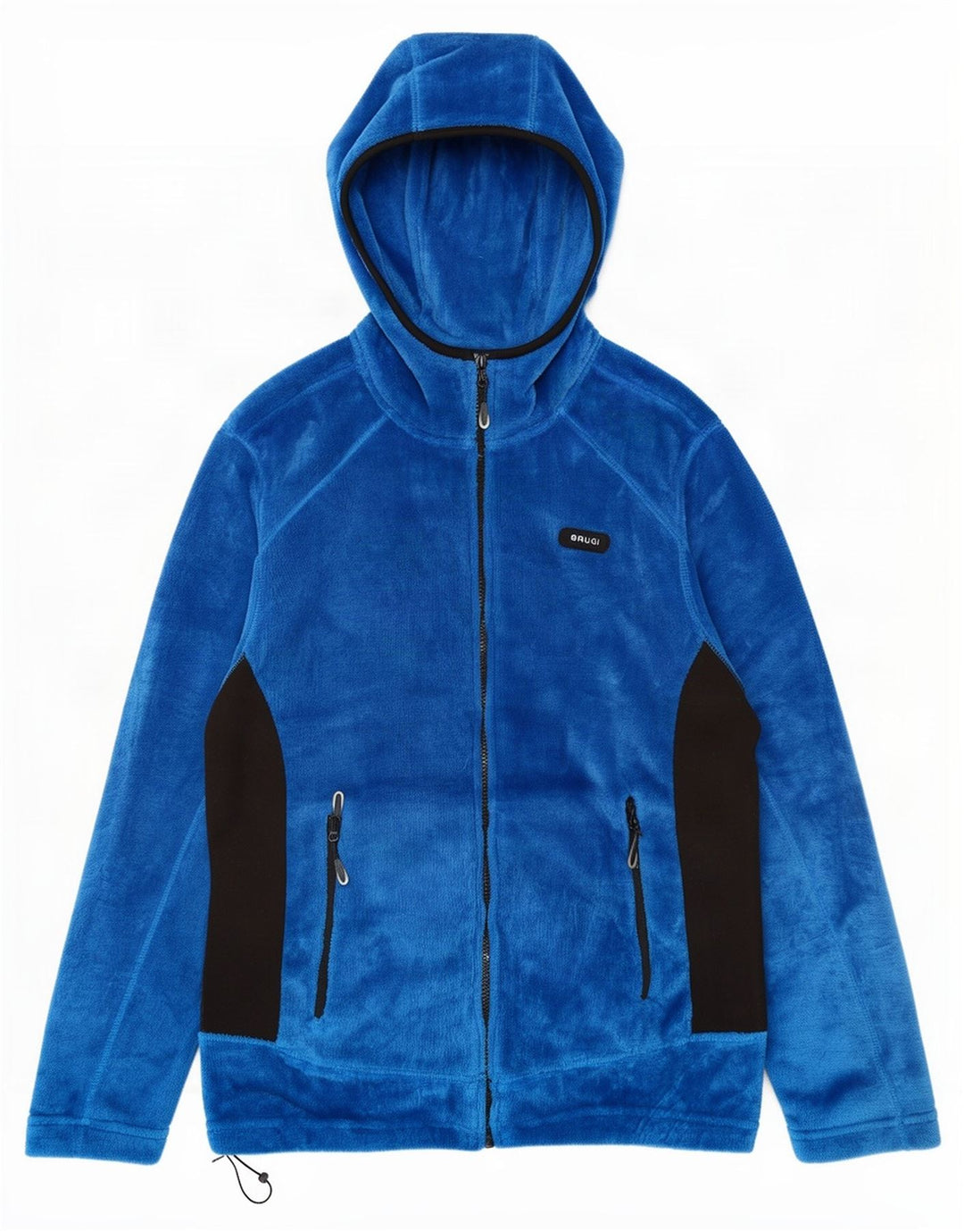 Brugi Herren-Fleecejacke mit Kapuze, UK 40, groß, blaues Farbblock-Polyester