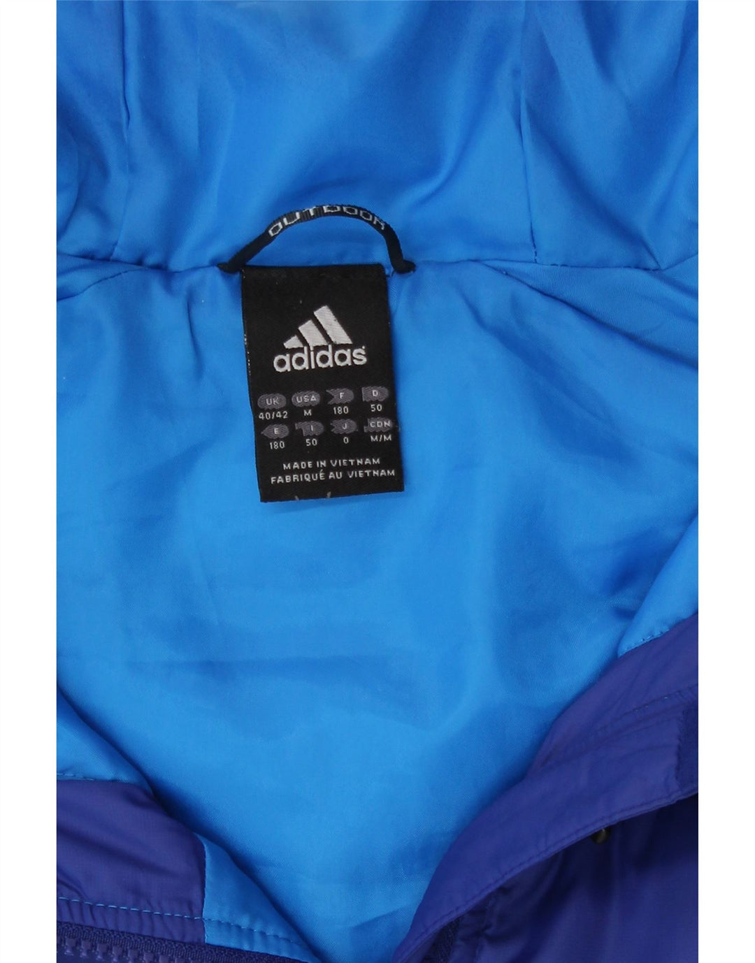 Adidas Herren-Jacke mit Kapuze, gepolstert, UK 40/42, mittelblau, Farbblock