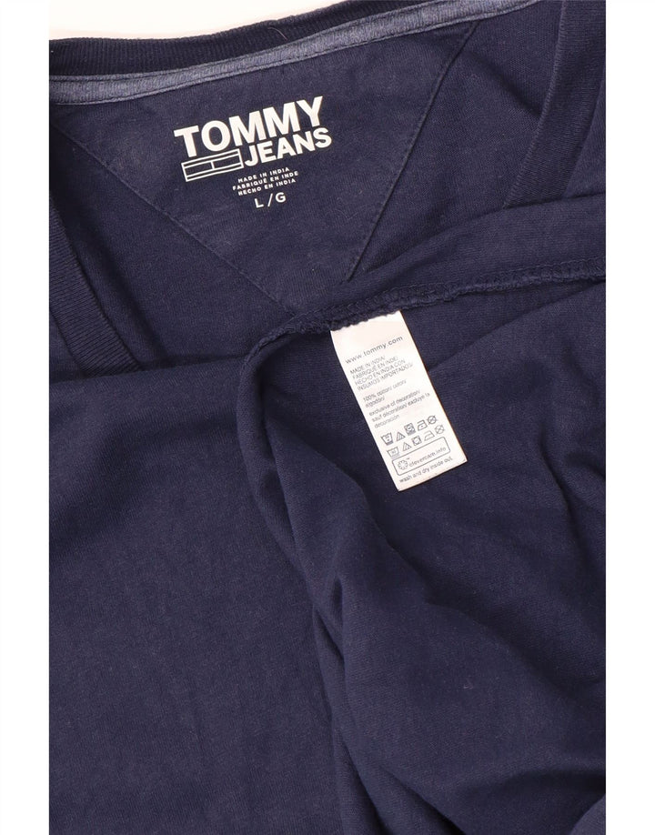 Tommy Hilfiger Herren-Oberteil mit Grafik, langärmelig, groß, Marineblau, Farbblock