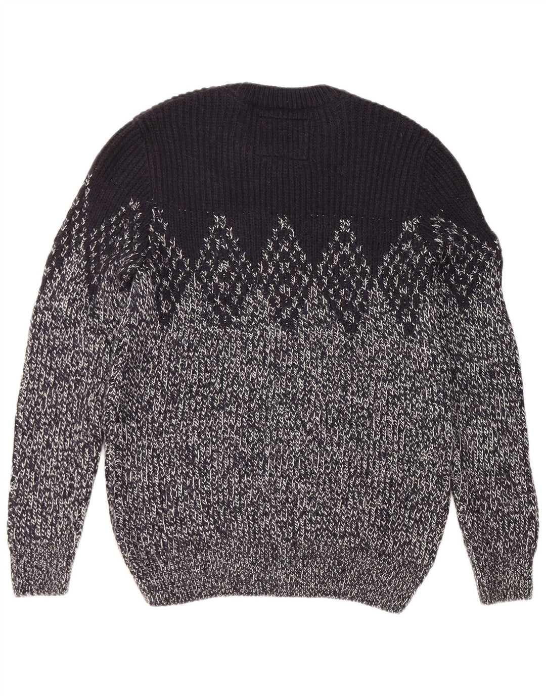 SUPERDRY Herren-Pullover mit Rundhalsausschnitt, Größe L, Marineblau mit Argyle-Muster/Diamantmuster