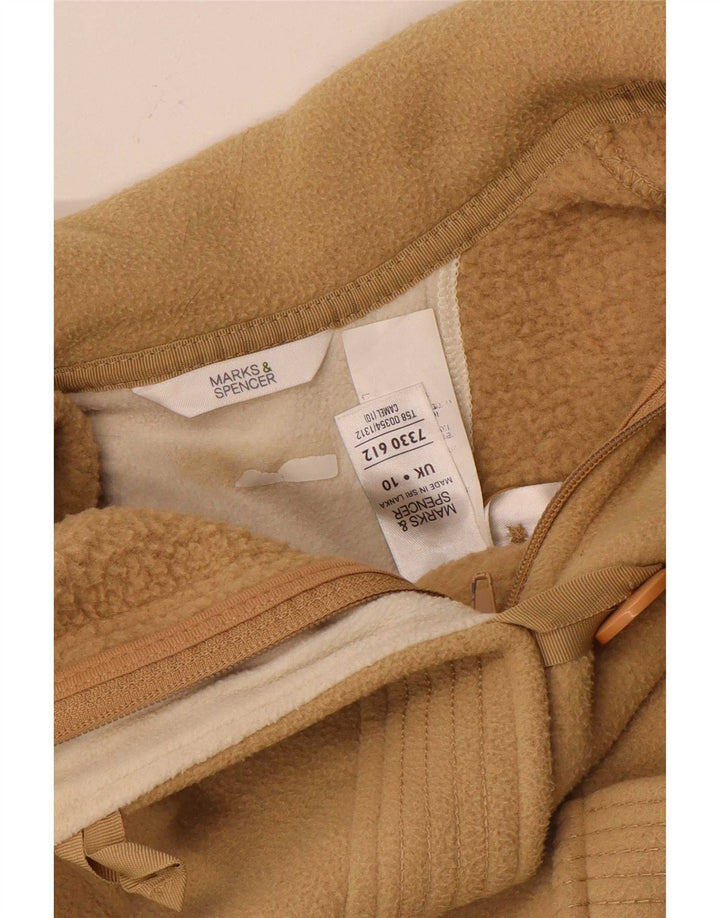 Marks & Spencer Damen-Fleecejacke in Übergröße, UK 10, Größe S, Beige, Polyester