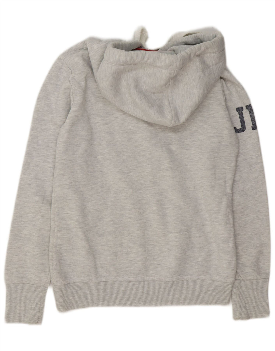 Superdry Graphic Hoodie-Pullover für Damen, UK 12, mittelgrau gefleckte Baumwolle