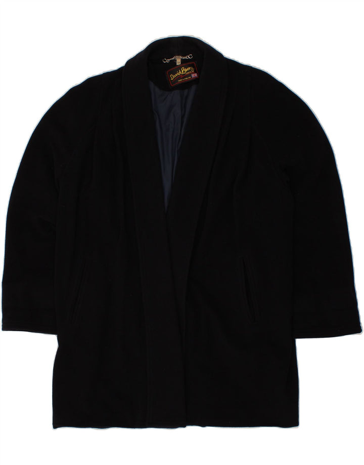 DAVID BARRY Womens Overcoat UK 14 Large Navy Blue Wool Vintage David Barry and Second-Hand David Barry from Messina Hembry 