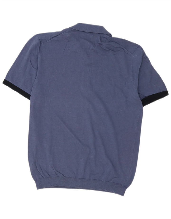 Massimo Dutti Herren-Pullover mit Rollkragen, mittelgroß, Marineblau, Farbblock