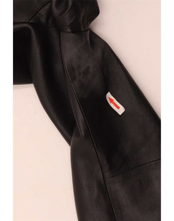 Cofi Damen 2-Knopf-Lederblazerjacke UK 12 Mittelschwarz