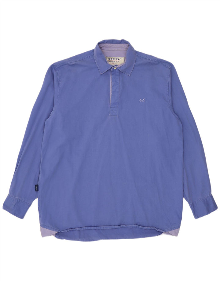 Crew Clothing Herren-Pulloverhemd aus mittelblauer Baumwolle