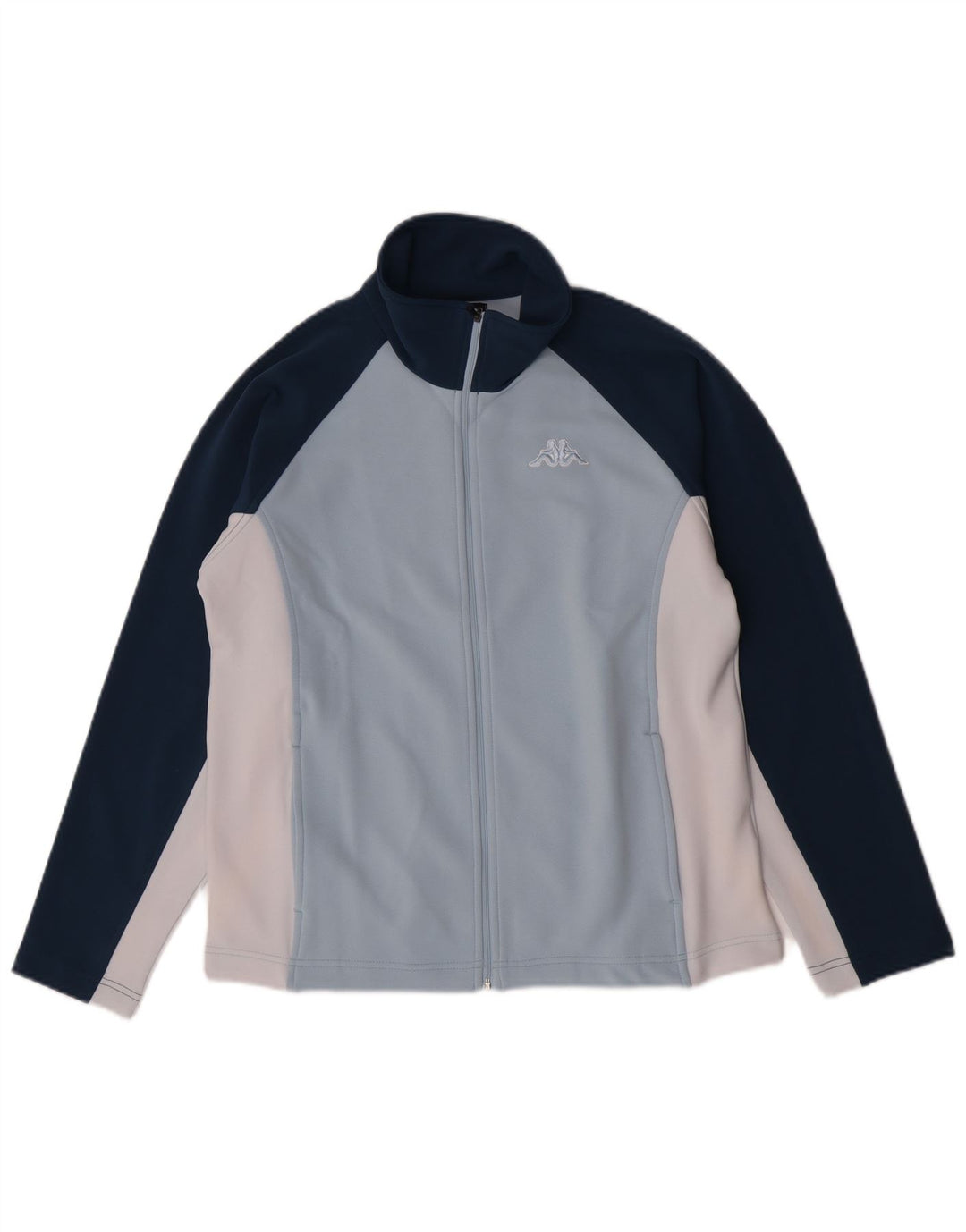 Kappa Damen-Trainingsanzug-Top-Jacke, UK 16, groß, blaues Farbblock-Polyester