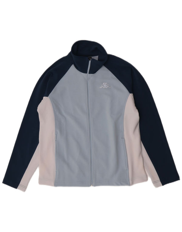 Kappa Damen-Trainingsanzug-Top-Jacke, UK 16, groß, blaues Farbblock-Polyester