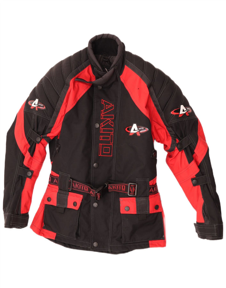 Akito Herren Motorstyle Graphic Racer Jacke UK 36 Small Schwarz Colourblock