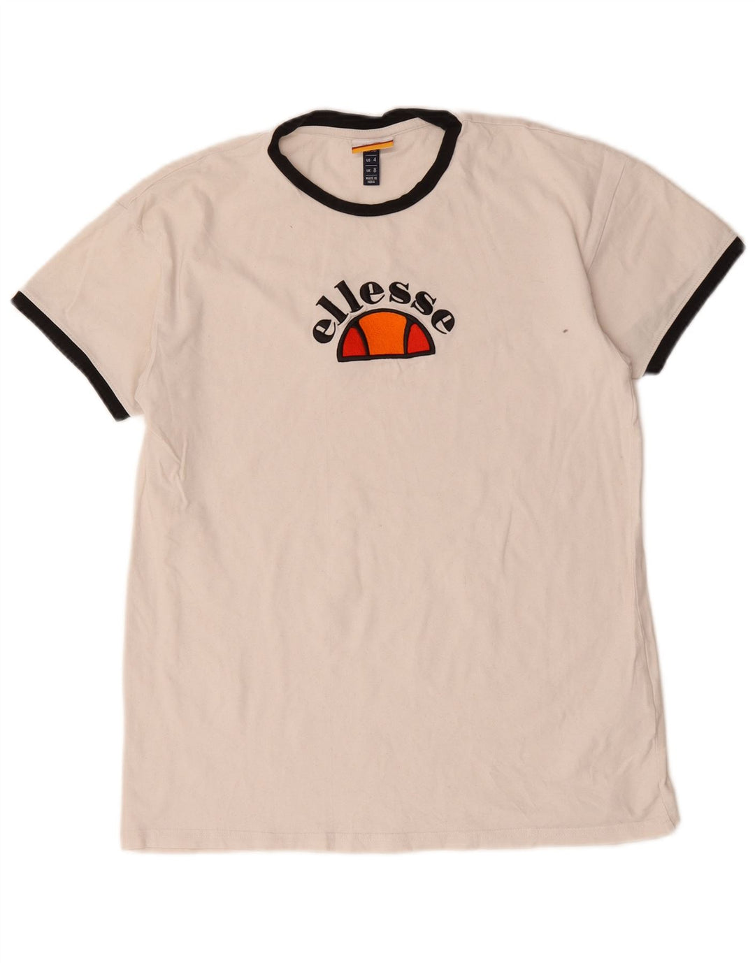 Ellesse Womens Graphic T-Shirt Top UK 8 Small Weiße Baumwolle