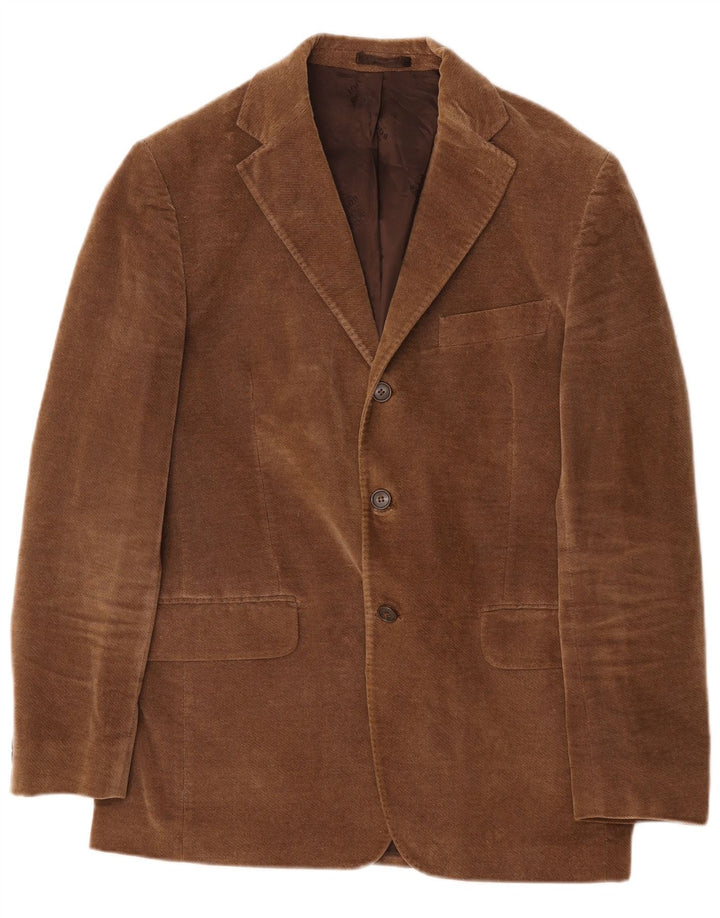 Boggi Herren-Blazer mit 3 Knöpfen, IT 50, große braune Baumwolle