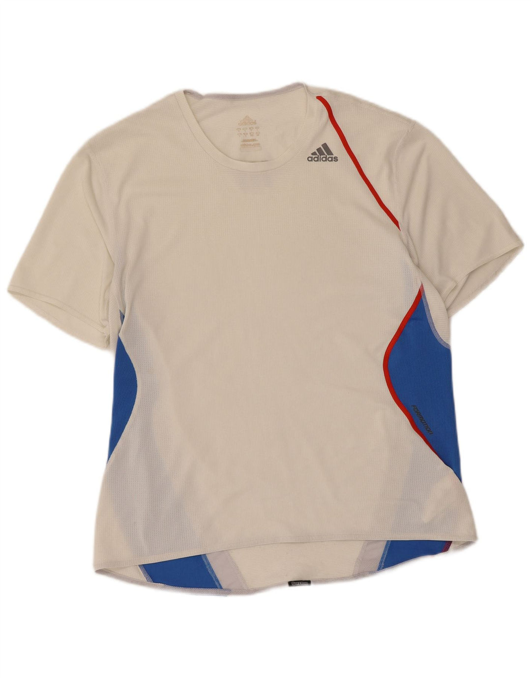 Adidas Herren T-Shirt Top Large Weiß Colourblock Polyester
