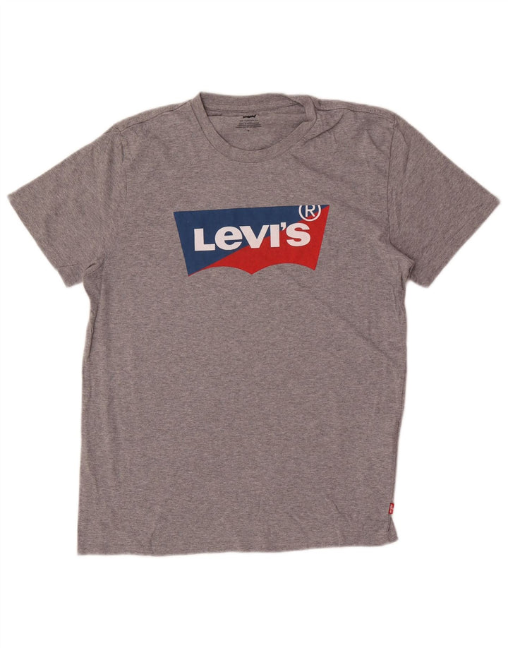 Levi's Herren-T-Shirt mit Grafik, mittelgrau gesprenkelte Baumwolle