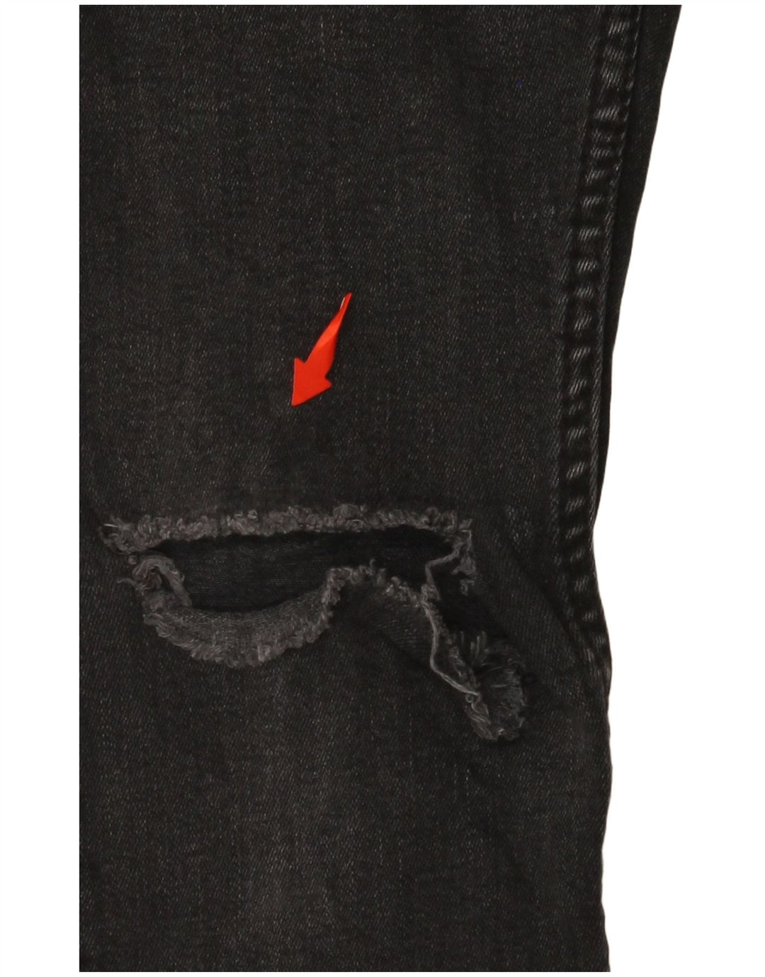 ZARA Damen Distressed Crop Skinny Jeans EU 40 Medium W31 L25 Schwarze Baumwolle