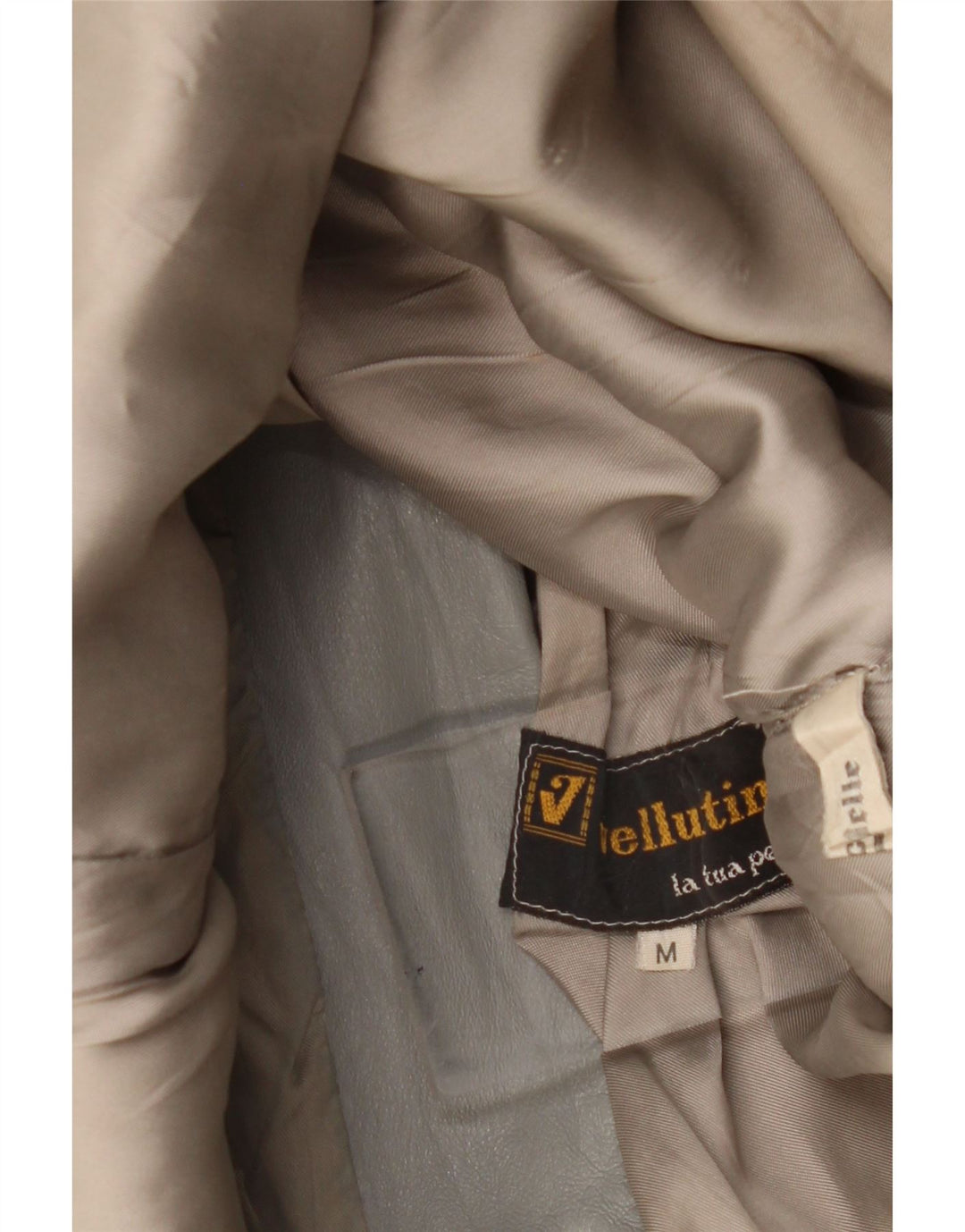 Vintage Damen Lederjacke UK 14 Mittelgraues Leder