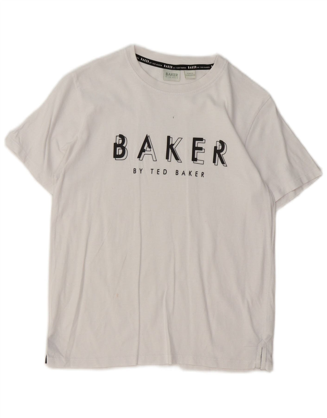 TED BAKER Jungen-T-Shirt mit Grafik, 10–11 Jahre, weiße Baumwolle