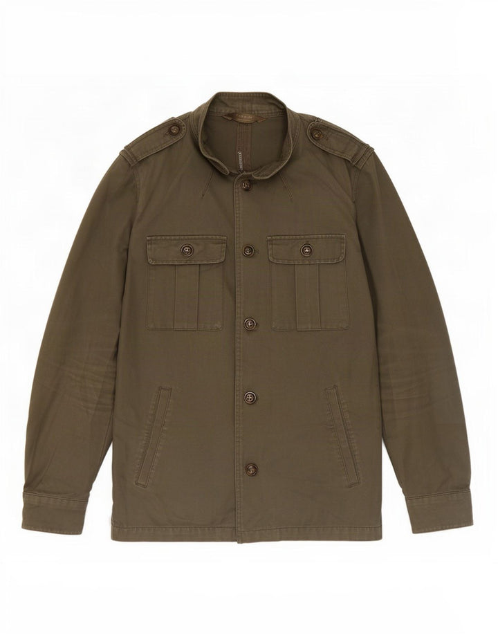 Zara Herren Militärjacke UK 38 Medium Khaki Baumwolle