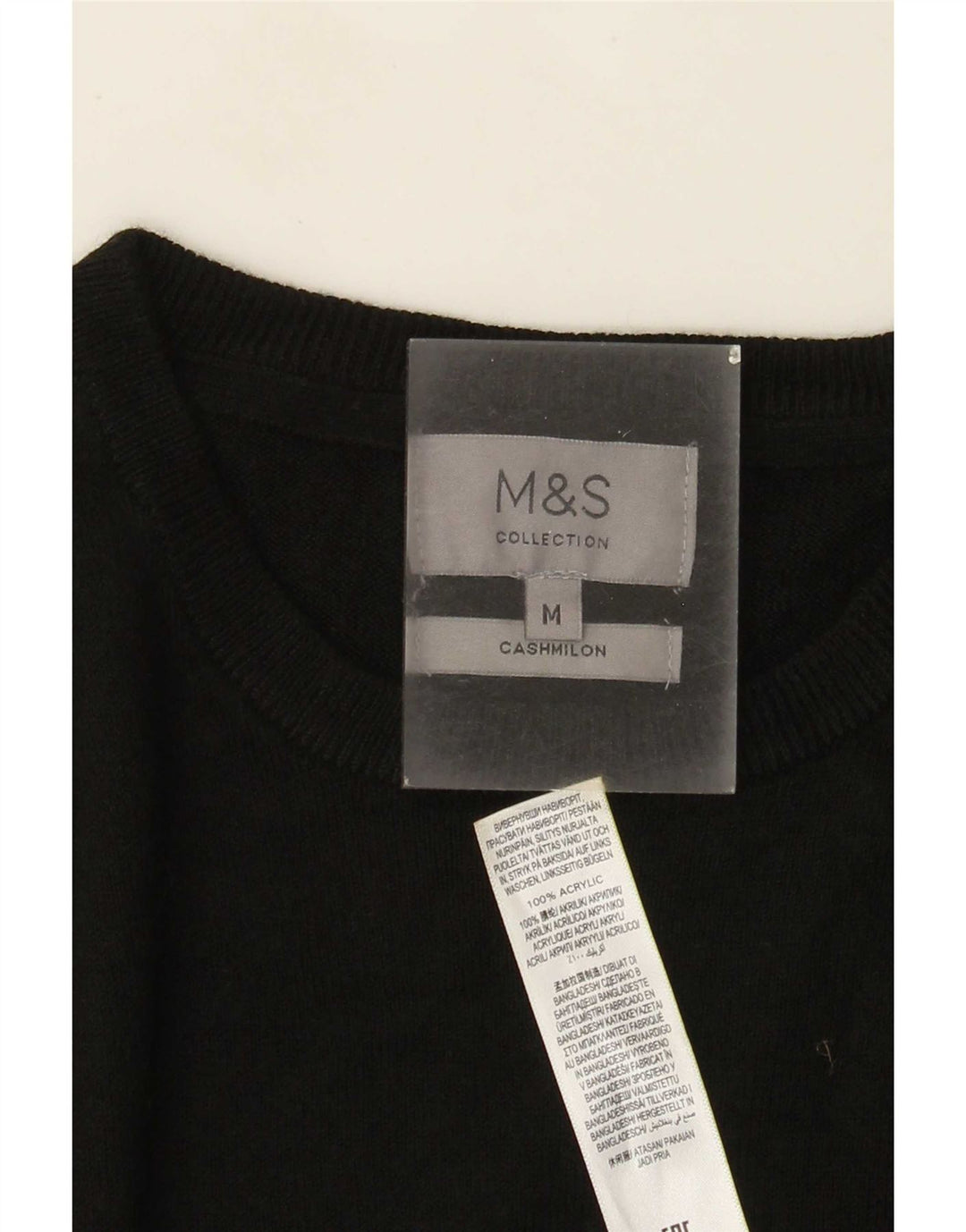 Marks & Spencer Herren-Pullover mit Rundhalsausschnitt, Mittelschwarz, Acryl