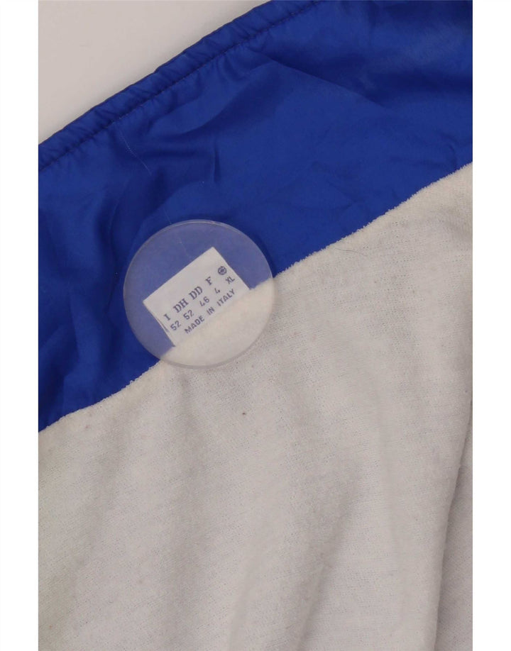 Vintage Herren Trainingsanzug Top Jacke XL Blau Geometrisch Polyester