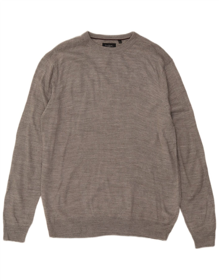 Pierre Cardin Herren-Pullover mit Rundhalsausschnitt, großes graues Acryl