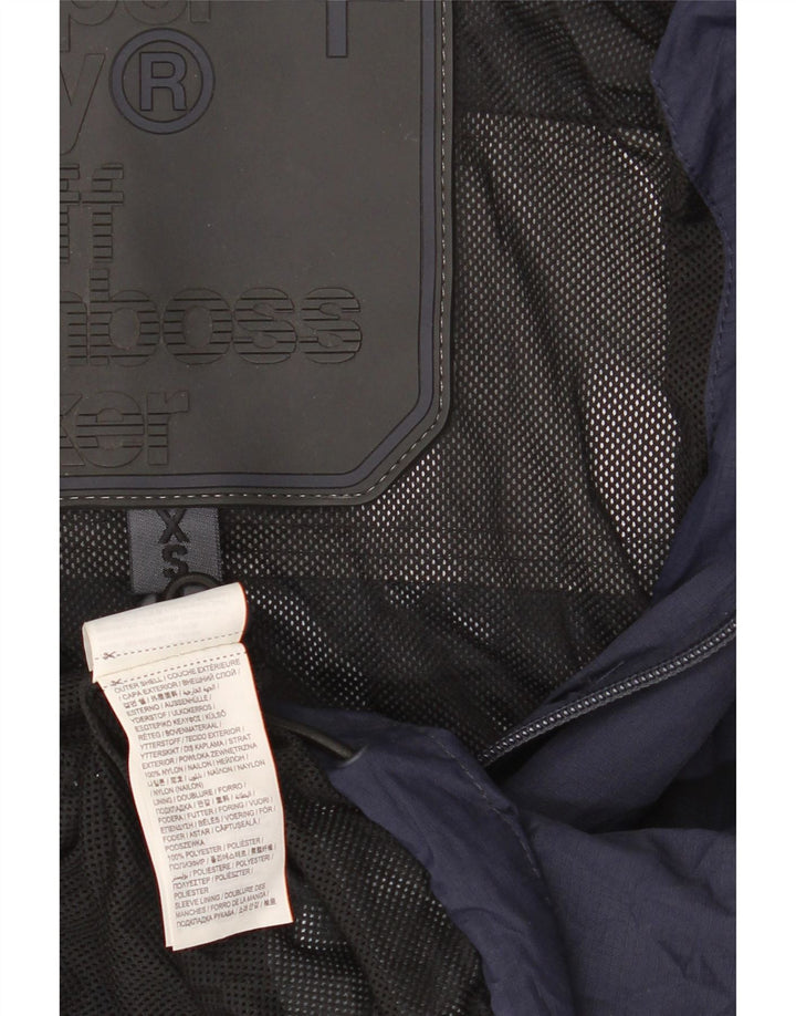 Superdry Herren Windcheater Kapuzen-Regenjacke UK 34 XS Marineblaues Nylon