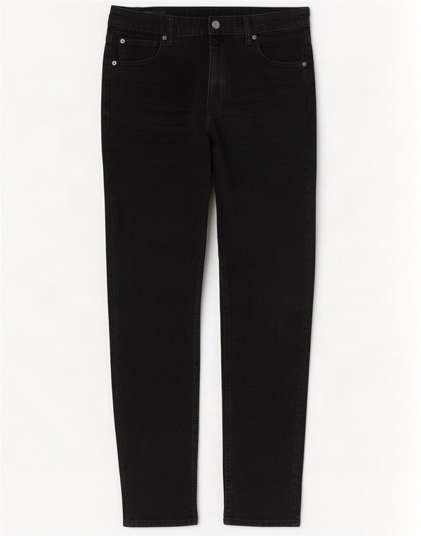 Zara Damen High Waist Slim Jeans EU 40 Medium W30 L30 Schwarze Baumwolle