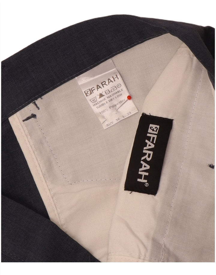 Farah Herren-Freizeithose, gerade, W36, L29, Blau, Polyester