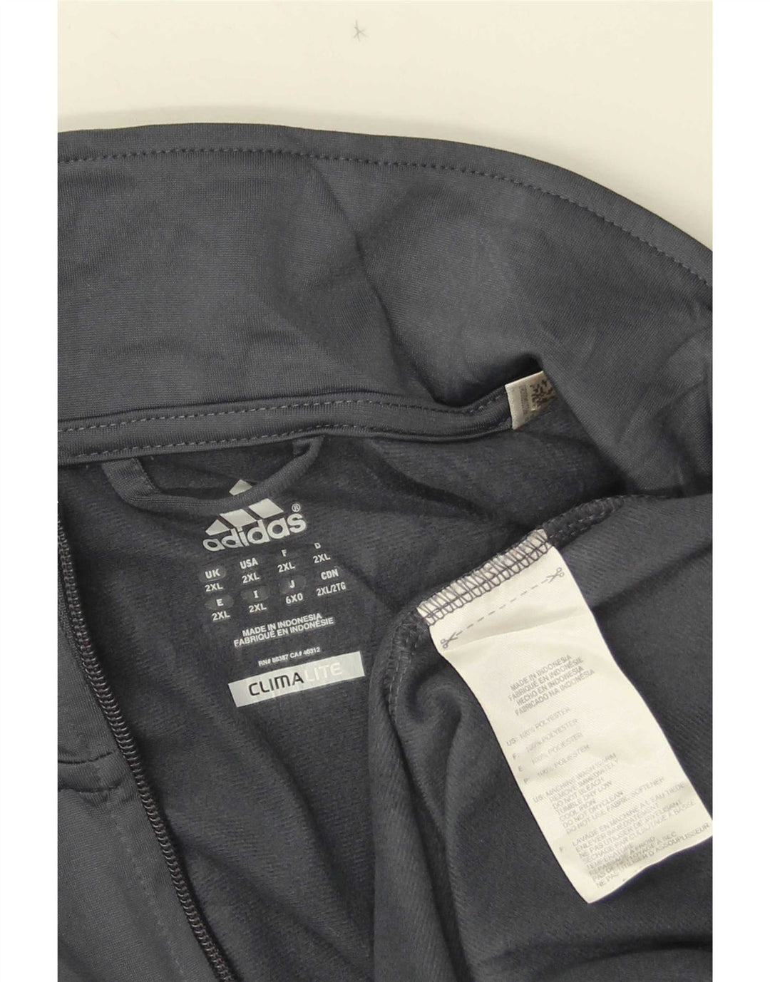 Adidas Herren Climalite Trainingsanzug Top Jacke 2XL Grau Polyester