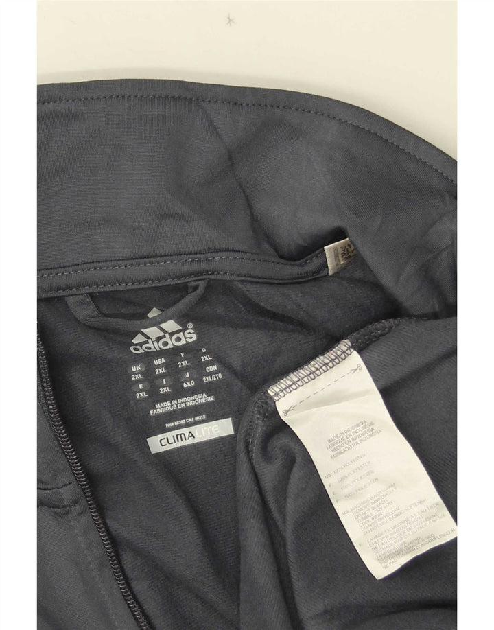 Adidas Herren Climalite Trainingsanzug Top Jacke 2XL Grau Polyester