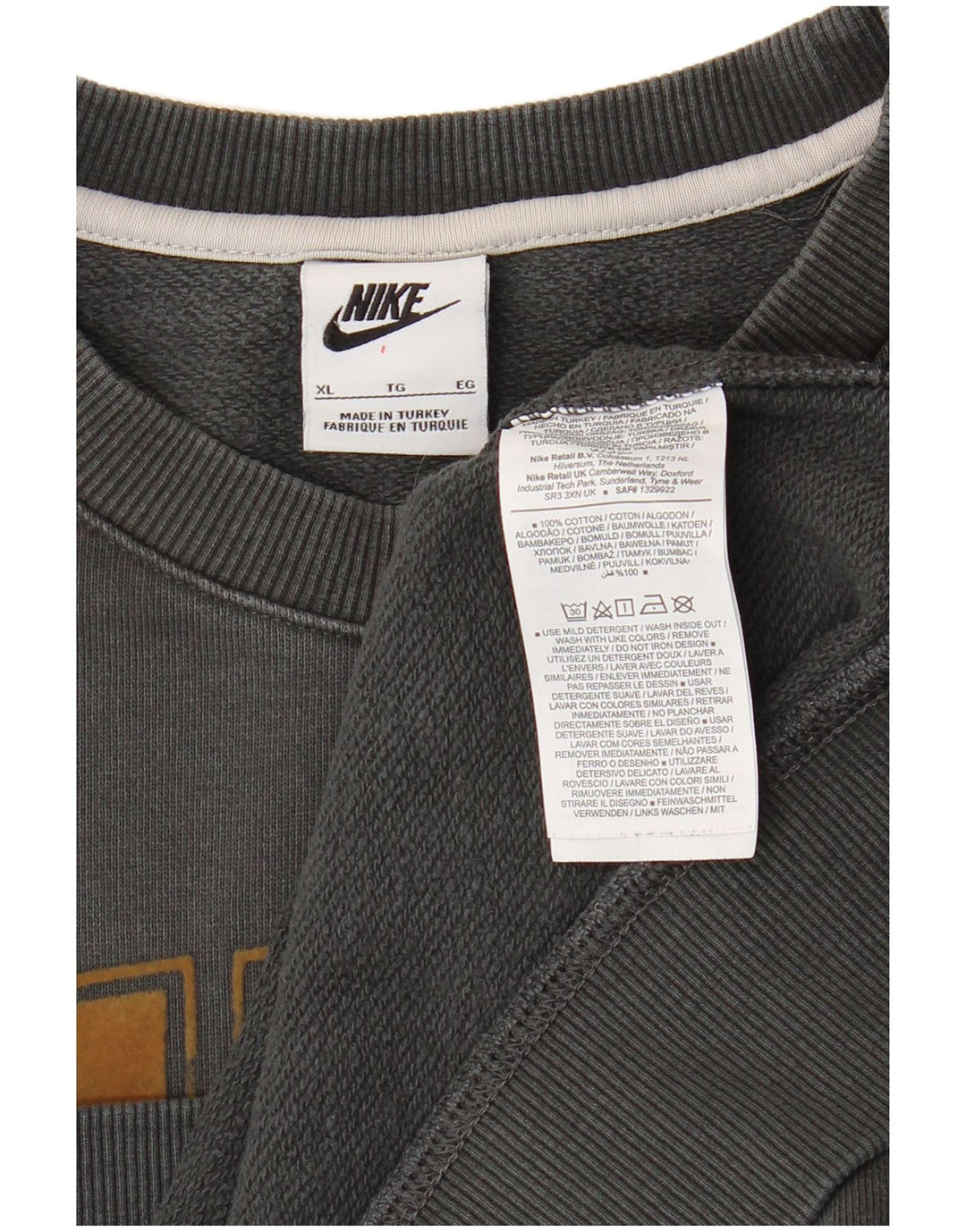 Nike Herren Grafik-Sweatshirt-Pullover XL aus grauer Baumwolle