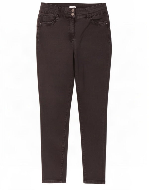 M&Co Damen-Jeans mit hoher Taille, Röhrenjeans, UK 14, Größe L, W32, L30, schwarze Baumwolle