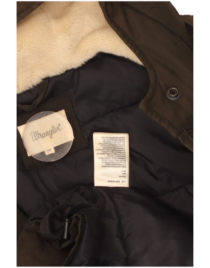 WRANGLER Damen-Parkajacke mit Kapuze, UK 14, mittlere Khaki-Baumwolle