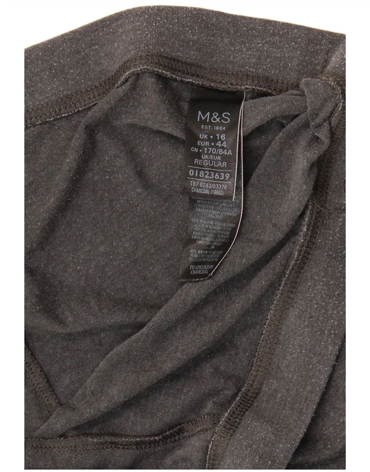 Marks & Spencer Damen Crop Leggings UK 16 Large Graue Baumwolle
