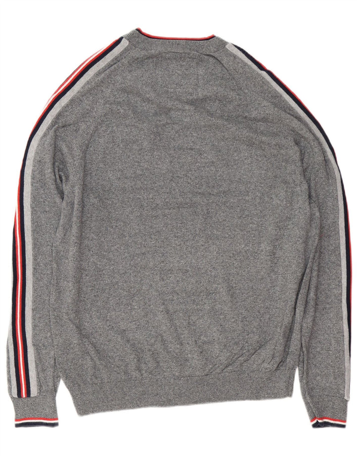 SUPERDRY Damen-Pullover mit Rundhalsausschnitt, Gr. 16, Größe L, Grau, Baumwolle